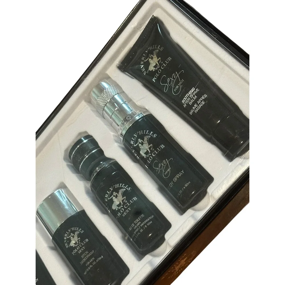 Beverly Hills Polo Club Sexy For Men 5pc Gift Set EDT Body Spray Deodorant Balm
